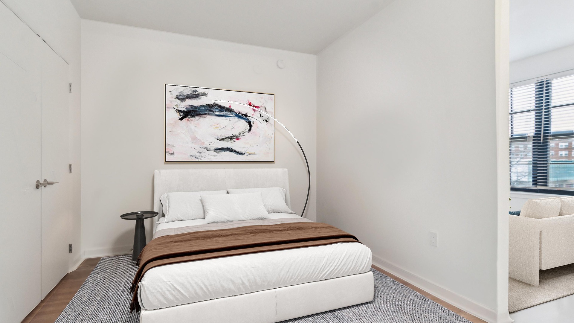Photo of bedroom in a studio apartment