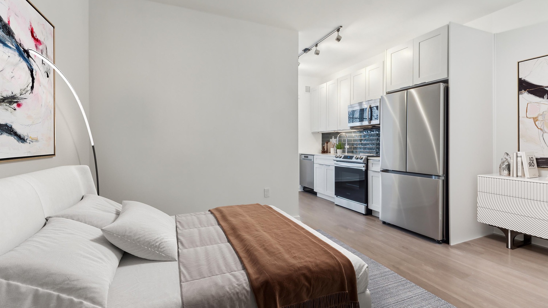 Photo of bedroom in a studio apartment