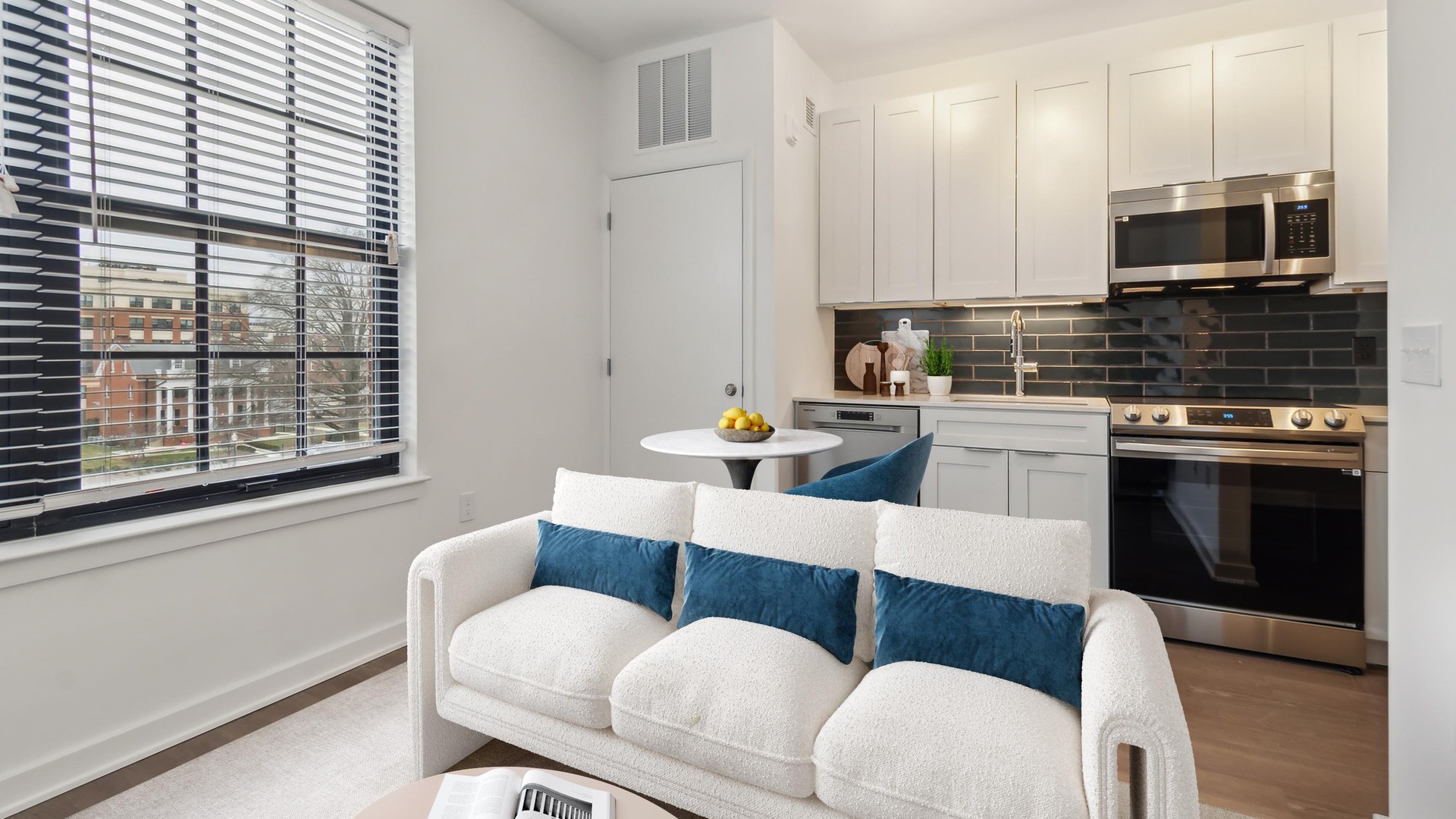 Photo of living/dining in a studio apartment